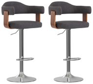 Shumee Stoličky 2 ks tmavosivé ohýbané drevo a textil - Barová stolička