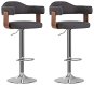 Shumee Stoličky 2 ks tmavě šedé ohýbané dřevo a textil - Barová židle
