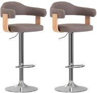 Shumee Stoličky 2 ks taupe ohýbané drevo a textil - Barová stolička