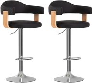 Shumee Stoličky 2 ks černé ohýbané dřevo a umělá kůže - Barová židle