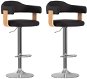 Shumee Stoličky 2 ks černé ohýbané dřevo a umělá kůže - Barová židle