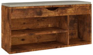 Shumee lavice s botníkem a poduškou kouřový dub 104 × 30 × 49 cm, kompozit - Botník