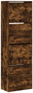 Shumee botník se 4 výklopnými zásuvkami kouřový dub 60 × 34 × 187,5 cm - Botník