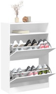 Shumee botník se 2 výklopnými zásuvkami bílý 80 × 34 × 116 cm - Shoe Rack