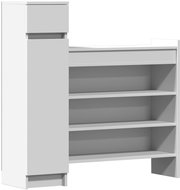 Shumee botník bílý 100,5 × 28 × 100 cm, kompozit dřevo - Botník