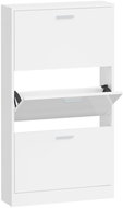 Shumee botník bílý s vysokým leskem 59 × 17 × 108 cm, kompozit dřevo - Botník