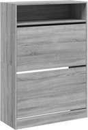 Shumee botník se 2 výklopnými zásuvkami šedý sonoma 80 × 34 × 116 cm - Botník