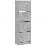 Shumee botník se 4 výklopnými zásuvkami betonově šedý 60 × 34 × 187,5 cm - Botník