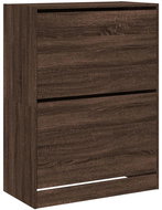 Shumee botník se 2 výklopnými zásuvkami hnědý dub 80 × 42 × 108 cm - Botník