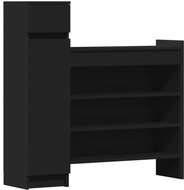 Shumee botník černý 100,5 × 28 × 100 cm, kompozit dřevo - Shoe Rack
