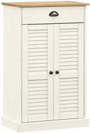 Shumee botník VIGO bílý 60 × 35 × 96 cm, masivní borové dřevo - Botník