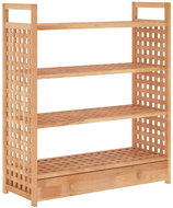 Shumee botník se zásuvkou 70 × 27 × 81 cm, masivní ořechové dřevo - Botník
