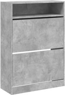 Shumee botník se 2 výklopnými zásuvkami betonově šedý 80 × 34 × 116 cm - Botník