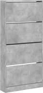 Shumee botník se 4 výklopnými zásuvkami betonově šedý 80 × 21 × 163,5 cm - Botník