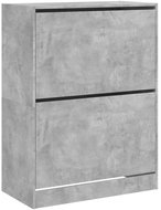 Shumee botník se 2 výklopnými zásuvkami betonově šedý 80 × 42 × 108 cm - Botník