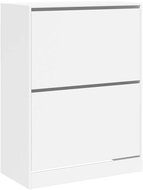 Shumee botník se 2 výklopnými zásuvkami bílý 80 × 42 × 108 cm - Botník