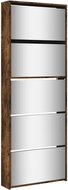 Shumee botník se zrcadlem 5patrový kouřový dub 63 × 17 × 169,5 cm, - Botník