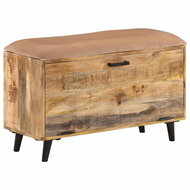 Shumee lavice s botníkem 80 × 30 × 45 cm, masivní mangovníkové dřevo - Botník