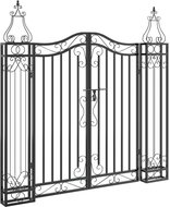SHUMEE Zahradní branka černá 121 × 8 × 120 cm tepané železo - Fence Gate