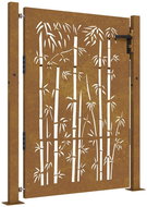 SHUMEE Zahradní branka 105 × 155 cm cortenová ocel bambus, sloupek 6 × 4 cm - Fence Gate