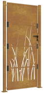 SHUMEE Zahradní branka 105 × 180 cm cortenová ocel tráva, sloupek 12 × 10 cm - Fence Gate