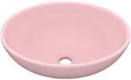 SHUMEE Luxusné oválne keramické umývadlo 40 × 33 cm matne ružové - Umývadlo