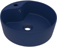 SHUMEE Luxusní keramické umyvadlo s přepadem 36 × 13 cm matné tmavě modré - Umyvadlo