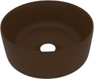 SHUMEE Luxusné okrúhle keramické umývadlo 40 × 15 cm matné hnedé - Umývadlo