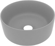 SHUMEE Luxusné okrúhle keramické umývadlo 40 × 15 cm matné svetlo sivé - Umývadlo