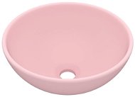 SHUMEE Luxusní kulaté keramické umyvadlo 32,5 × 14 cm matné růžové - Umyvadlo