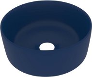 SHUMEE Luxusné okrúhle keramické umývadlo 40 × 15 cm matné tmavo modré - Umývadlo