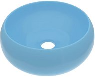 SHUMEE Luxusné okrúhle keramické umývadlo 40 × 15 cm matné svetlo modré - Umývadlo