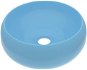 SHUMEE Luxusné okrúhle keramické umývadlo 40 × 15 cm matné svetlo modré - Umývadlo