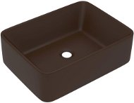 SHUMEE Luxusné keramické umývadlo 41 × 30 × 12 cm matné tmavo hnedé - Umývadlo