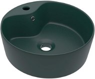 SHUMEE Luxusné keramické umývadlo s prepadom 36 × 13 cm matné tmavo zelené - Umývadlo