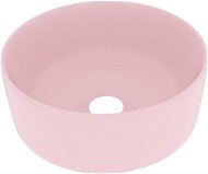 SHUMEE Luxusné okrúhle keramické umývadlo 40 × 15 cm matné ružové - Umývadlo
