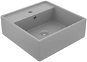 SHUMEE Luxusné štvorcové umývadlo s prepadom 41×41 cm matné svetlo sivé - Umývadlo