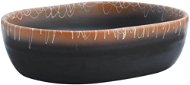 SHUMEE Umývadlo oválne keramické na dosku 47 × 33 × 13 cm čierne a oranžové - Umývadlo