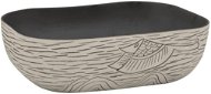 SHUMEE Umývadlo obdĺžnikové keramické na dosku 48 × 37,5 × 13,5 cm sivé a čierne - Umývadlo