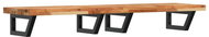 Shumee Deska pod umyvadlo nástěnná černá ocel a masivní akáciové dřevo, dvojité, 3302759 - Bathroom Sink Countertop