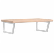 Shumee Wall-mounted washbasin plate white steel and solid oak, 3302474 - Bathroom Sink Countertop