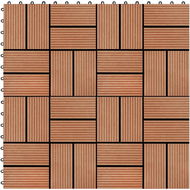 SHUMEE Terasové dlaždice z drevoplastu 30 × 30 cm, 11 ks, 1 m2, odtieň teak - Dlaždica