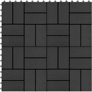 SHUMEE Terasové dlaždice z dřevoplastu 30 × 30 cm, 11 ks, 1 m2, černé - Dlaždice