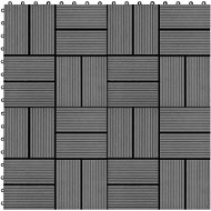 SHUMEE Terasové dlaždice z dřevoplastu 30 × 30 cm, 11 ks, 1 m2, šedé - Dlaždice