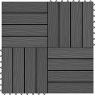 SHUMEE WPC Terasové dlaždice embosované 30 × 30 cm, 11 ks, 1 m2, černé - WPC Tiles