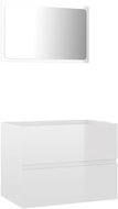 Shumee 2dílný set - bílá vysoký lesk kompozitní dřevo 804878 - Bathroom Set