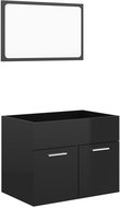Shumee 2dílná koupelnová sestava - černá vysoký lesk kompozitní dřevo 804789 - Bathroom Set