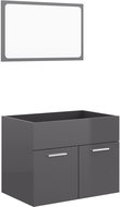 Shumee 2dílná koupelnová sestava - šedá vysoký lesk kompozitní dřevo 804790 - Bathroom Set