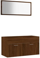 Shumee 2dílná koupelnová sestava - hnědý dub kompozitní dřevo 826625 - Bathroom Set