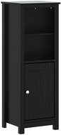 Shumee Bathroom cabinet Berg - black 40 × 34 × 110 cm solid pine wood 358545 - Bathroom Cabinet